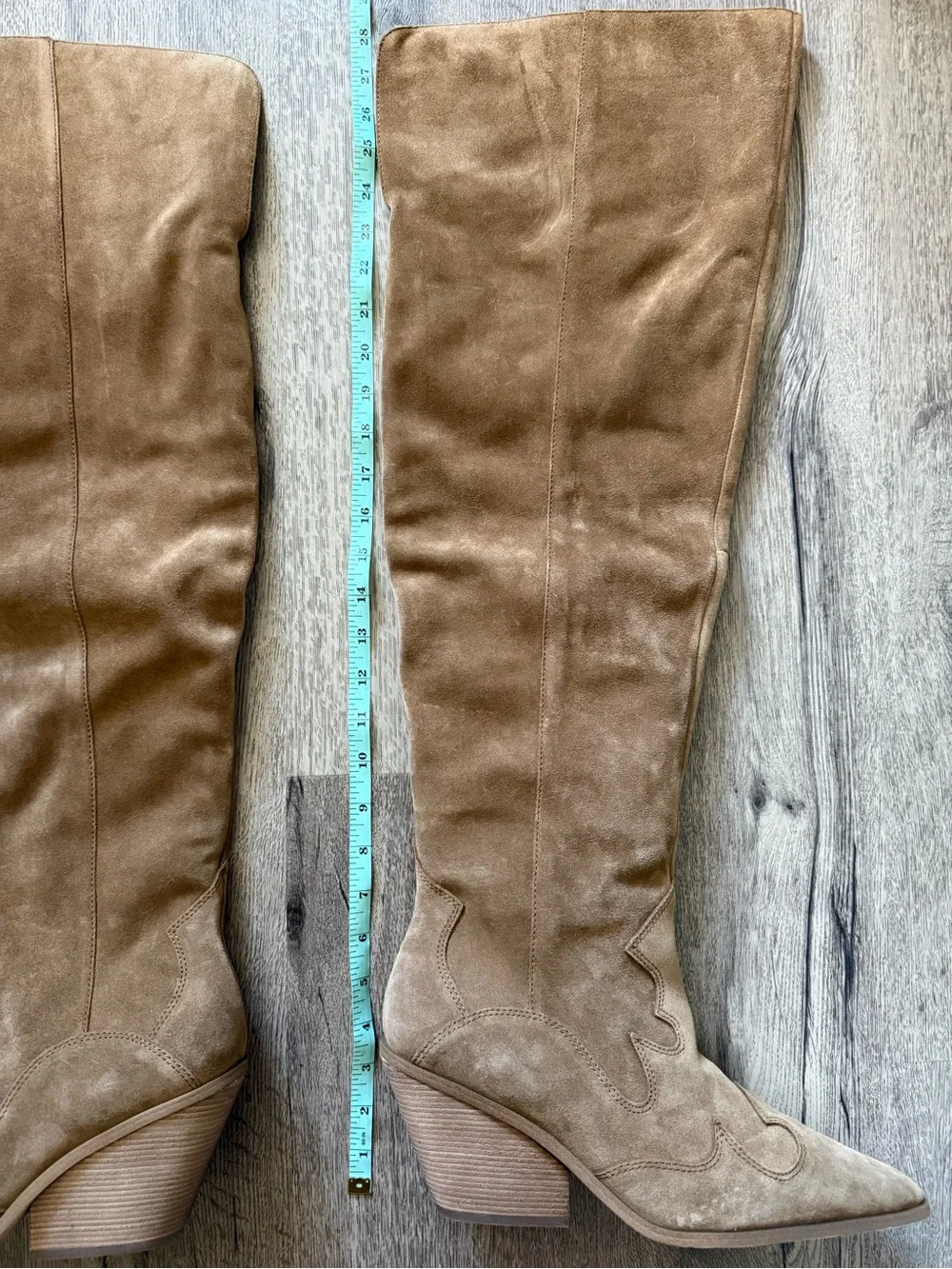 Vince Camuto Shaharla Tan Suede Over-the-Knee Western Boots Size 12M